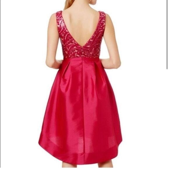NWOT Monique Lhuillier Sequin Barbiecore Ring Around Dress Pink Pockets Sz 2 - Picture 3 of 9